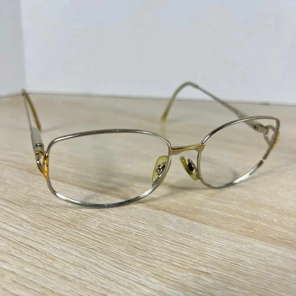 Vintage Gucci GG2279 Z60 Eyeglasses Gold Silver Metal FRAMES ONLY 55-17-135